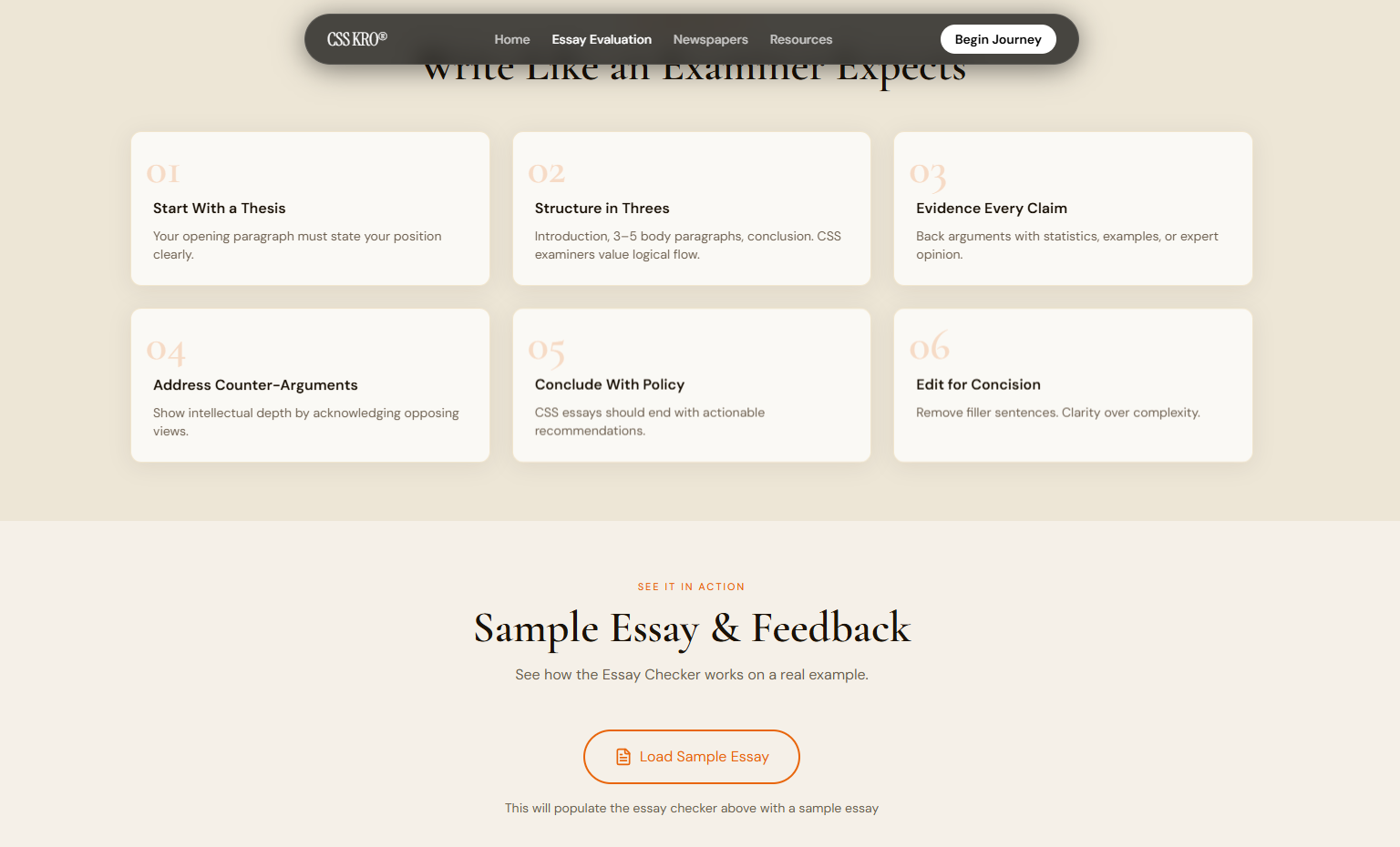 CSS Kro - AI-Powered Exam Prep Platform Interface Screenshot 2