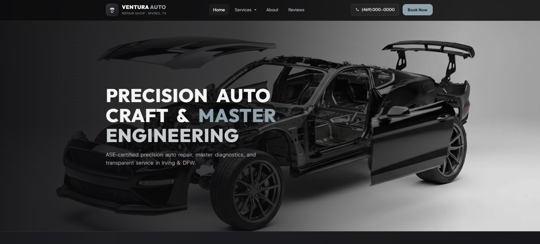 Ventura Auto - Local Service Business Concept Site Interface Screenshot 1