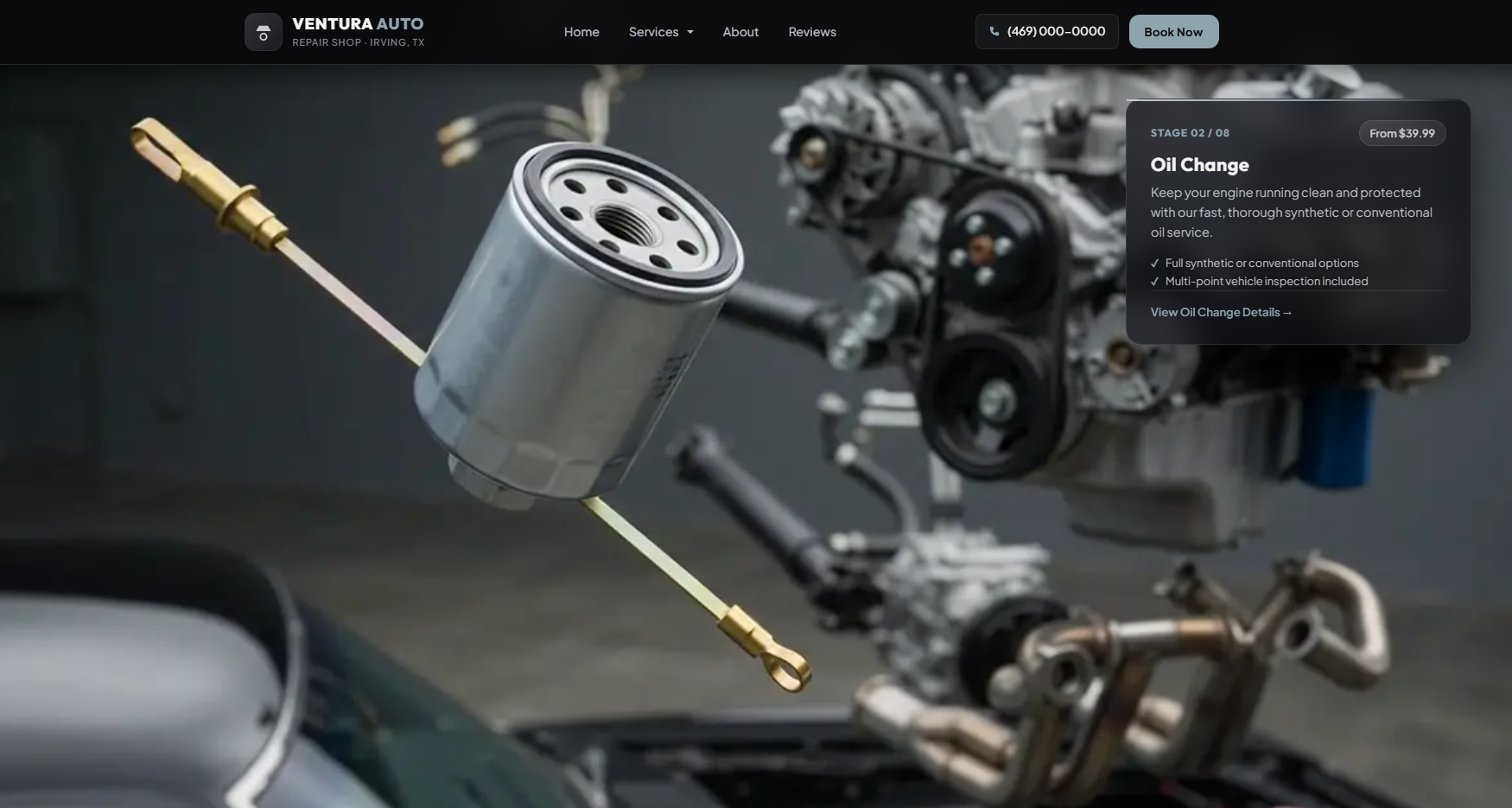 Ventura Auto - Local Service Business Concept Site Interface Screenshot 2